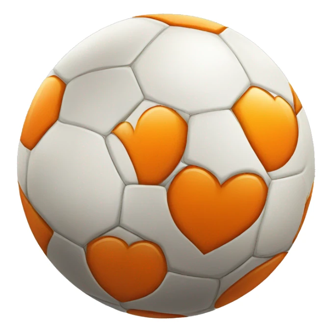 Soccer bal with oranje heart  sticker