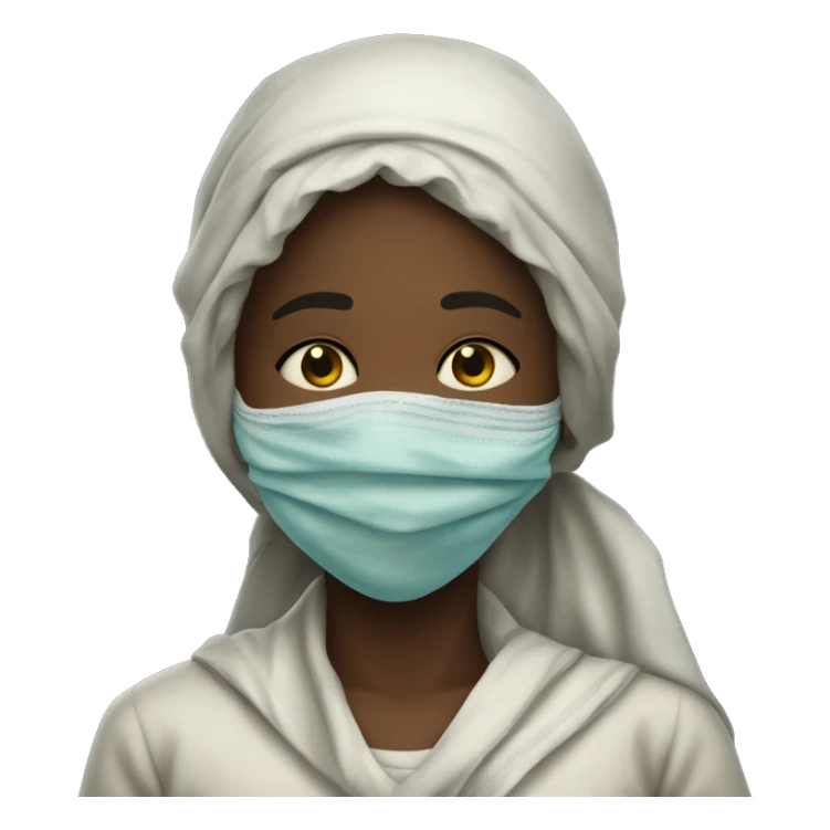 realism sick girl with a handkerchief sticker