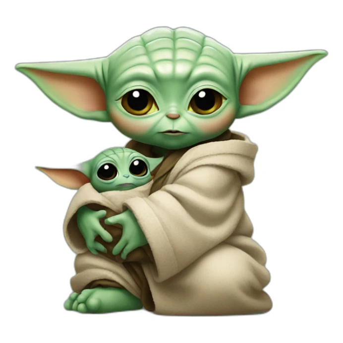 Baby yoda with mickey sticker