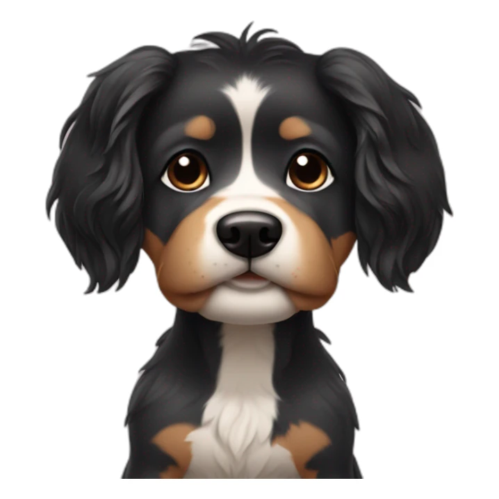 Human asian black hair dog sticker