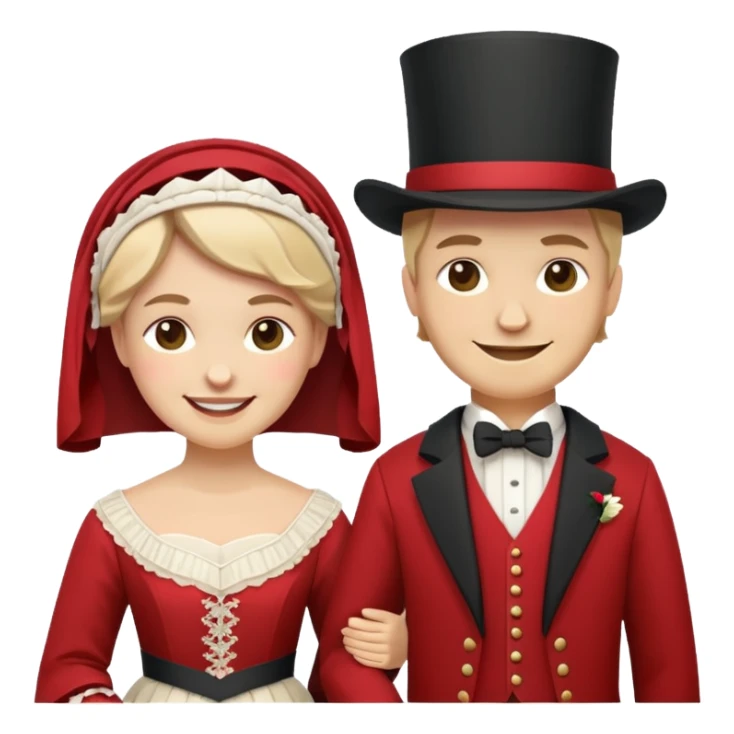 marriage low poly historical WHITE PEOPL sticker