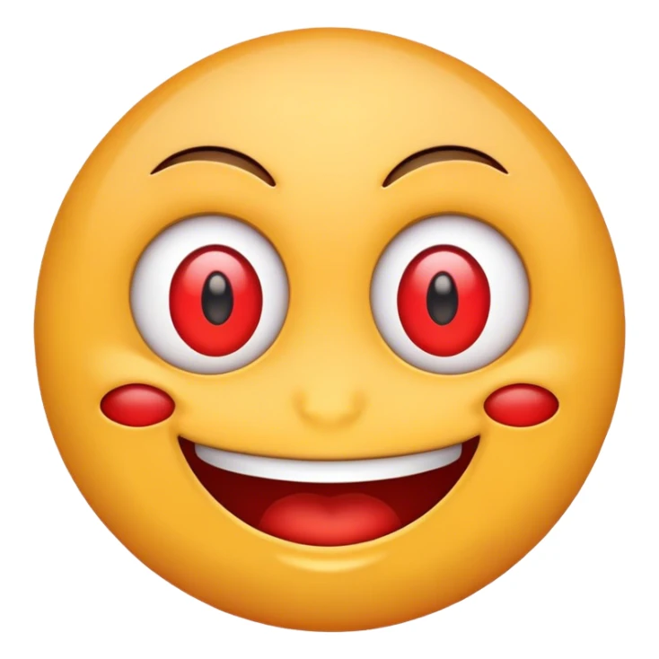 create emoji with red eyes and grin sticker