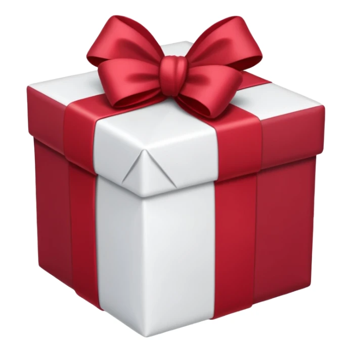 christmas gift with white color and cranberry bow sticker