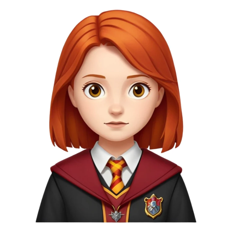 Ginny Weasley in harry potter, wear hogwarts gryfindor uniform sticker