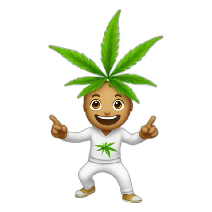 Marihuana feliz y bailando sticker