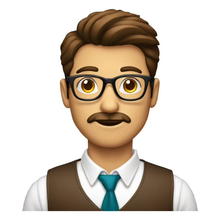 Hombre semi calvo, con lentes,  tomando café  sticker