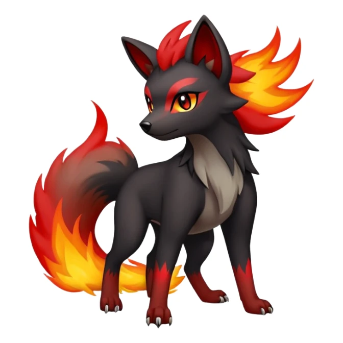Zorua-Houndour-Fakémon-hybrid-creature (full body)  sticker