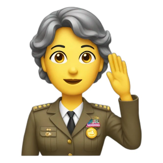 Lady saluting sticker