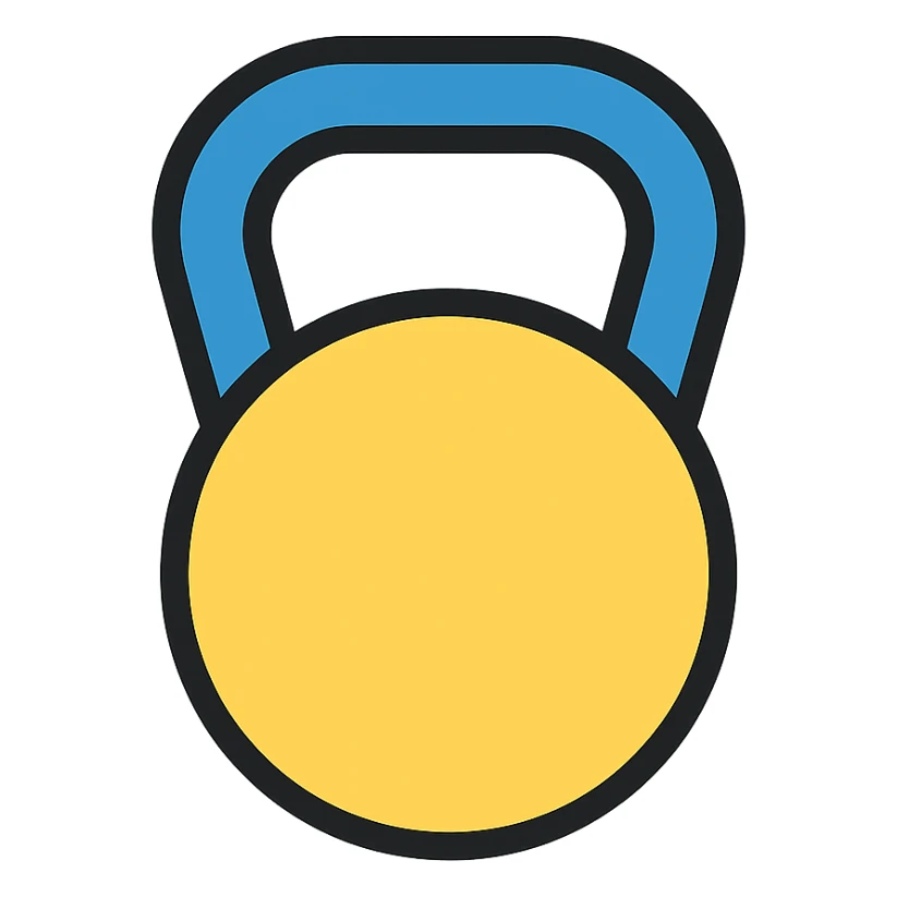 colored kettlebell icon sticker