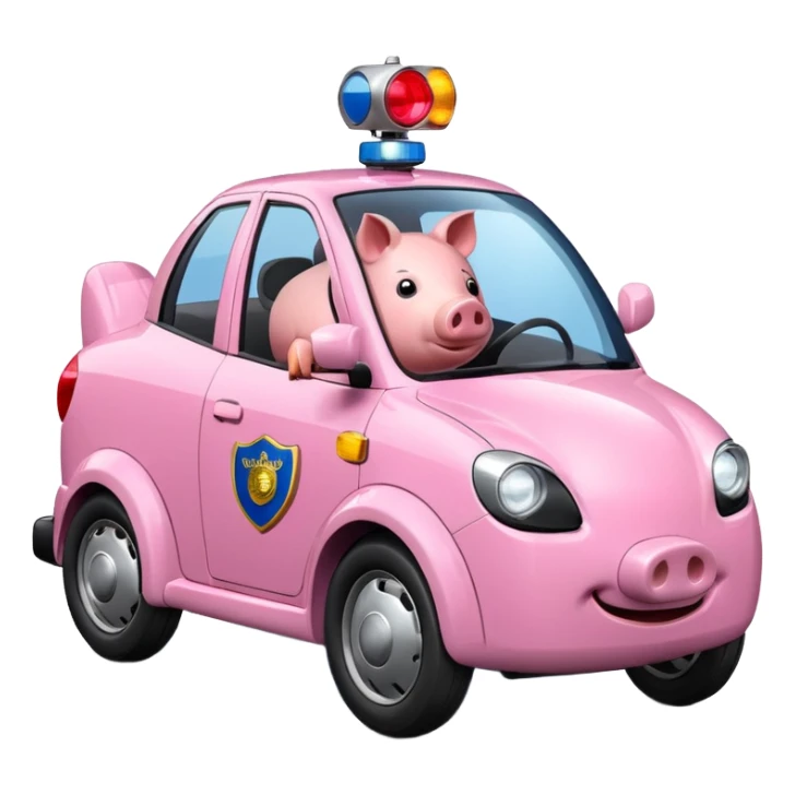 Three wheel car - looks like a pig with a police light sticker