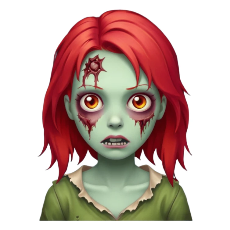 Zombie girl with red hair sticker