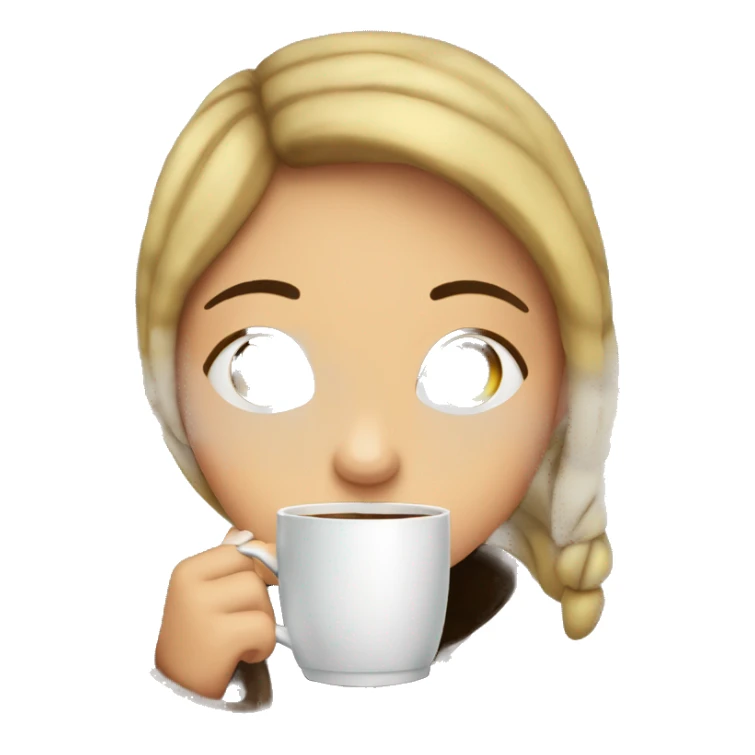 A girl drink hot chocklate in rainy day sticker