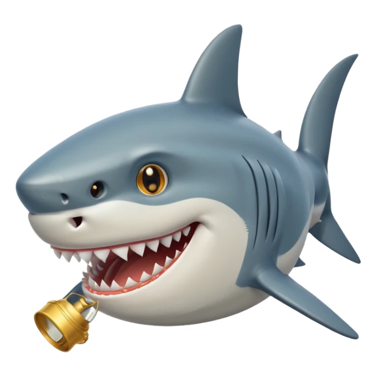 Shark with golden cilinder on his head smiling sticker
