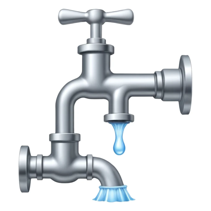 
water pump with a tap, water flows from the tap sticker