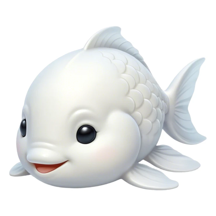 Meme-Worthy Cute Sleeping White Goldfish Portrait Emoji, Head resting peacefully with a contented smile, showcasing a streamlined, graceful body and a luxuriously soft pure white hue, eyes closed in a serene, floating nap, Simplified yet hilariously adorable features, highly detailed, glowing with a soft, drowsy light, high shine, relaxed and utterly lovable, stylized with an air of playful laziness, bright and heartwarming, soft glowing outline, capturing the essence of a comically sleepy goldfish, so meme-worthy it feels like it could instantly become the next viral sensation of adorable slumber! sticker