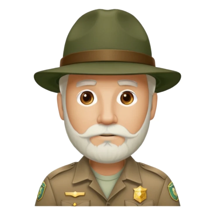 Male Park Ranger with white beard  sticker