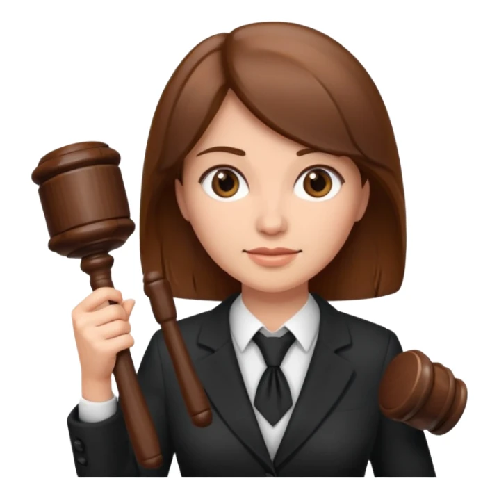 Mujer abogada, castaña, con un mazo  sticker