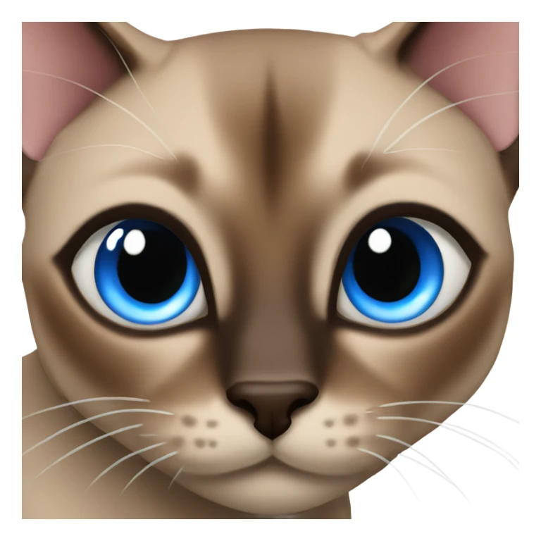 Brown Siamese cat blue eyes sticker