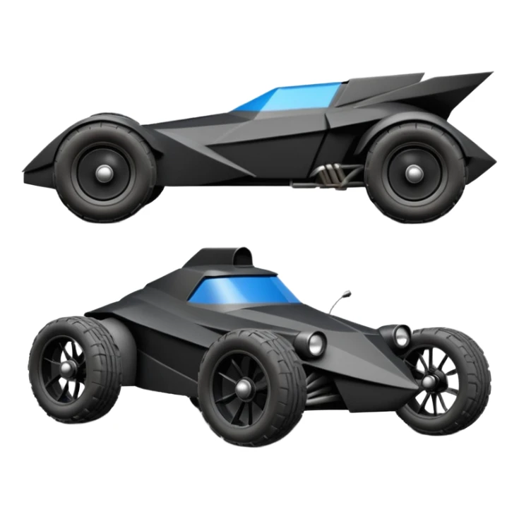  the animated series aerodynamic futuristic Batmobile loosely based on 1936 school bus (flat long straight faceted mechanical body) stealthy town hot rod desert dirt racing rwd buggy  sticker
