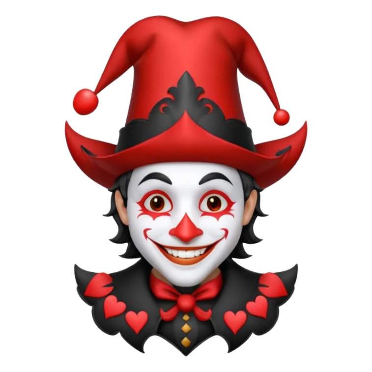 playing card joker of hearts sticker