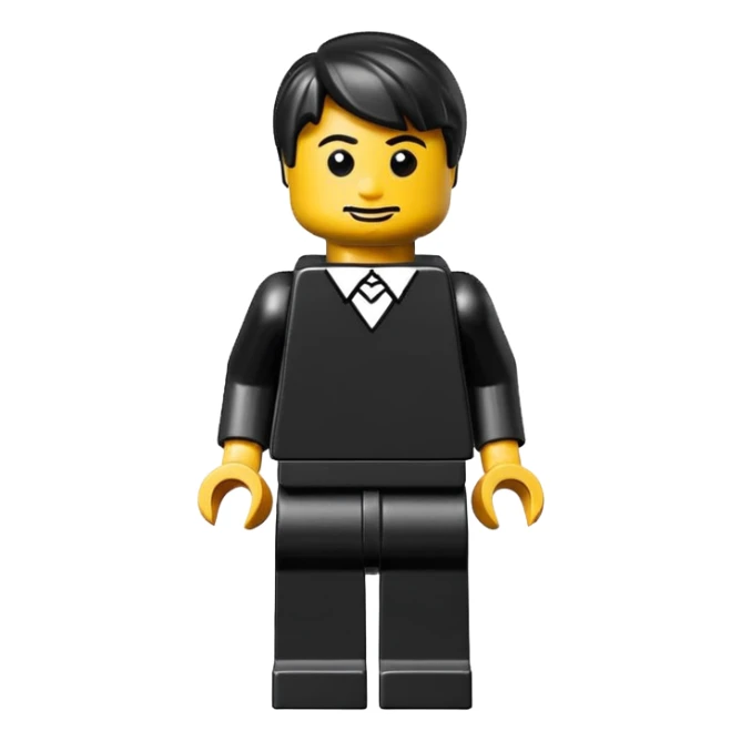 A good looking, realistic and isometric lego black on black background sticker