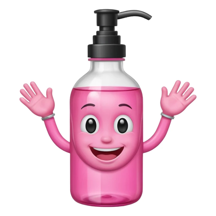 Smiling freaky baby oil bottle pink sticker