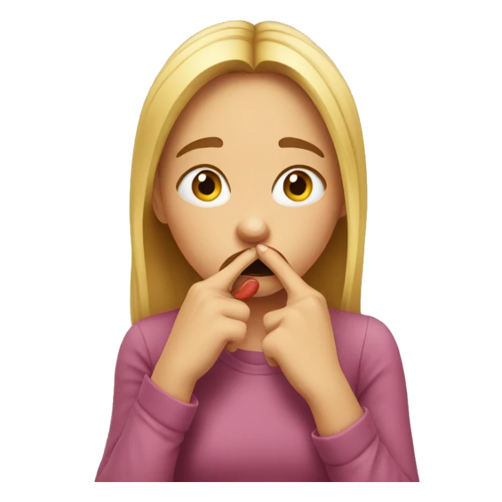 Girl biting her finger, stressed sticker