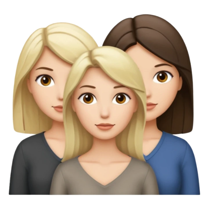 Three women blonde brunette gray sticker
