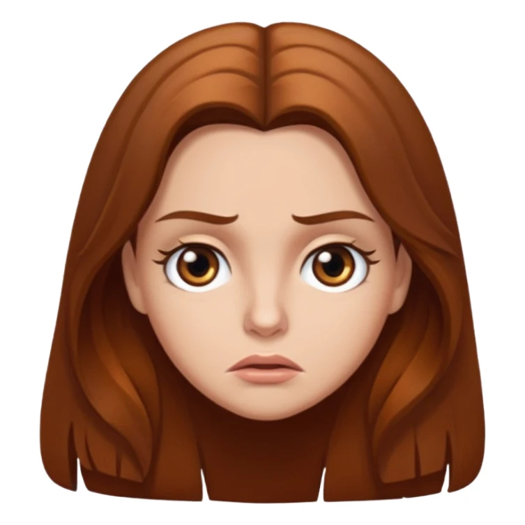 Eyes rolling Tammy with long brown hair. She is rolling her brown eyes because she is annoyed.  sticker