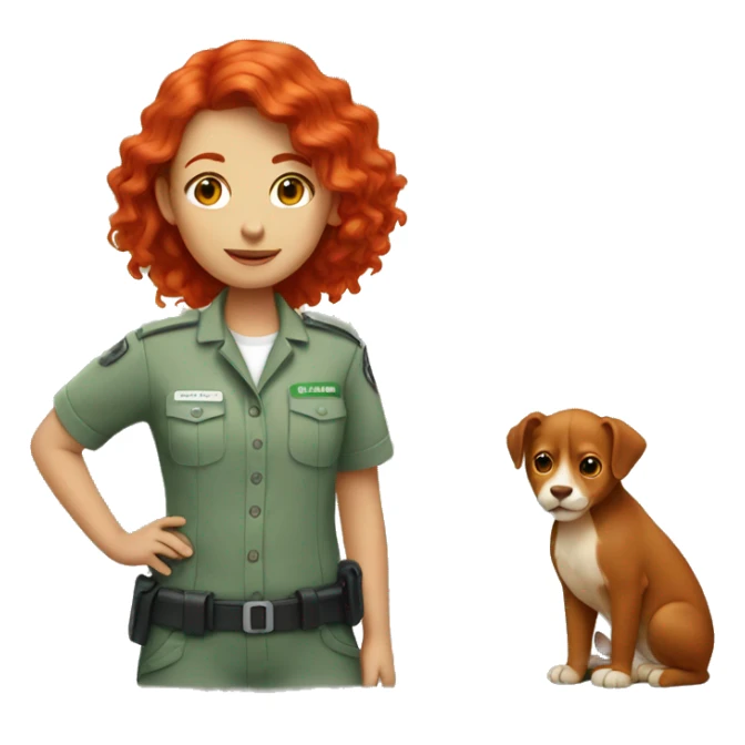 girl with red hair who is a zookeeper  sticker