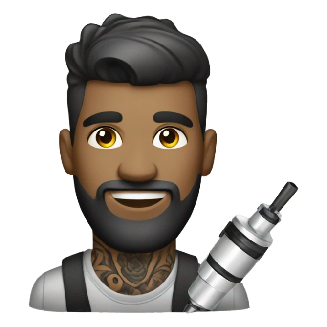 male tattoo artist with tattoo machine sticker