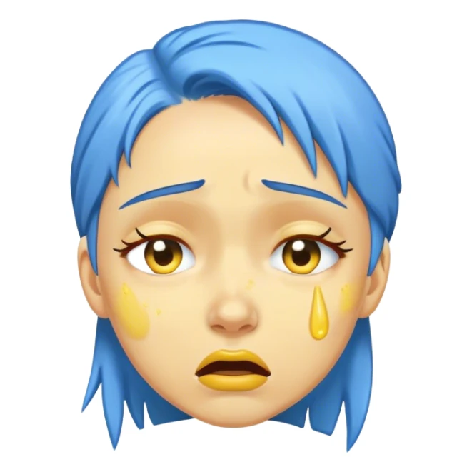 Simpsons lady crying with blue hair yellow skin  sticker