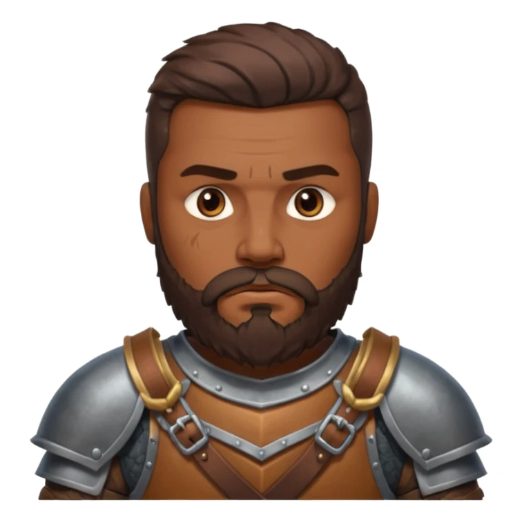 portrait of warrior man with brown skin, beard sticker