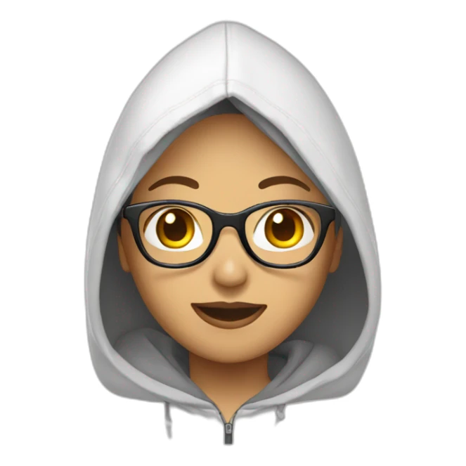 White Filipina hoodie with glasses happy sticker