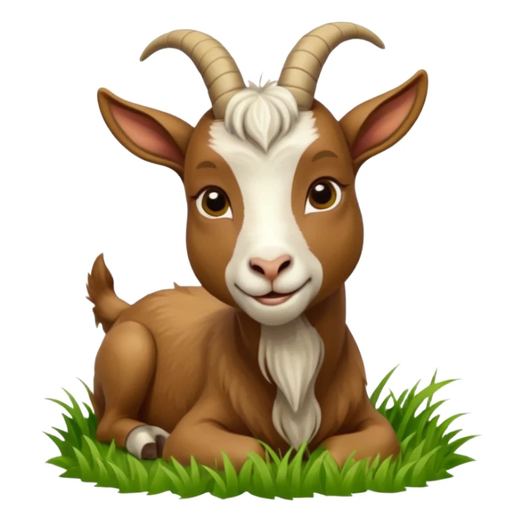 goat in the process of eating grass sticker