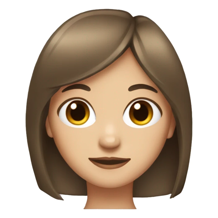 girl with straight,thin and long brown hair with thin bangs sticker