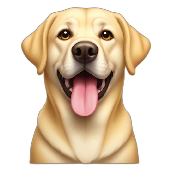 Handsome but fat yellow lab dog with tongue out sticker