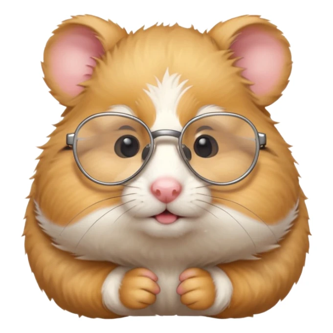 CUTE GOLDEN HAMSTER WITH GLASSES EDIT THE VIDEO sticker
