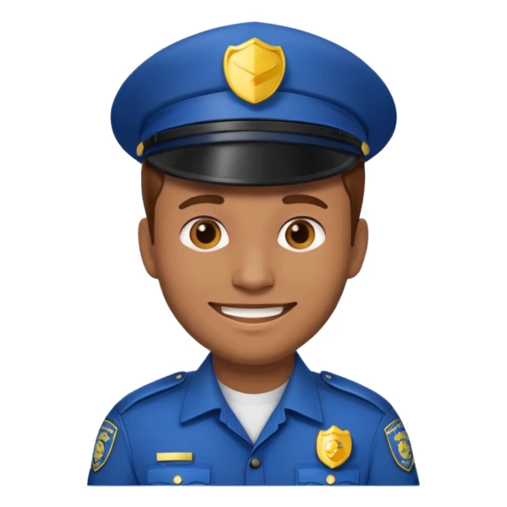 Polizist Emoji mann braune haare sticker