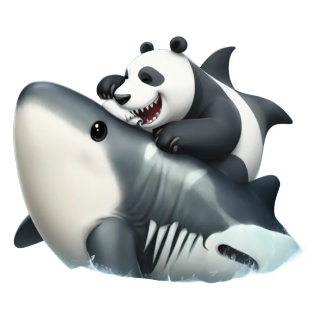 Megaladon kissing panda sticker
