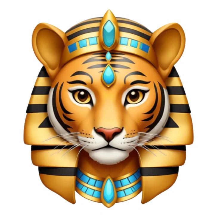 Tiger pharaoh with Egyptian headdress sticker