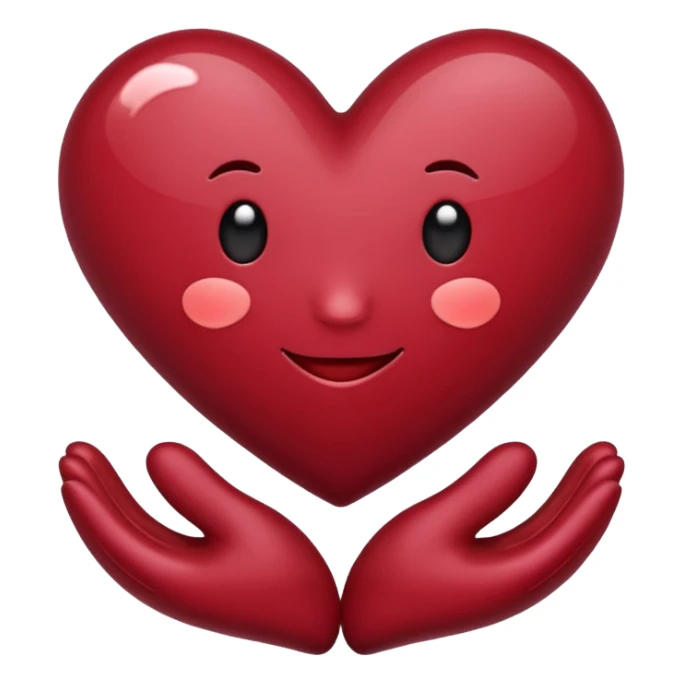 Maroon colour love emoji sticker