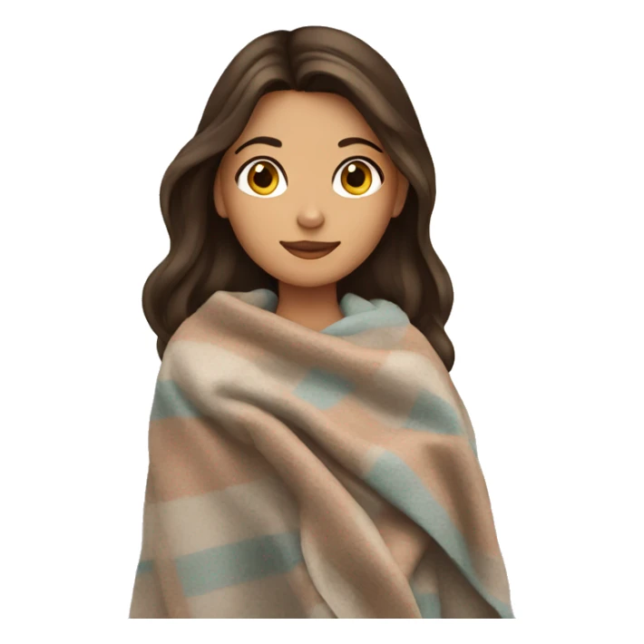 brunette girl with blanket sticker