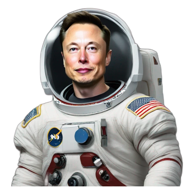elon musk on the moon sticker