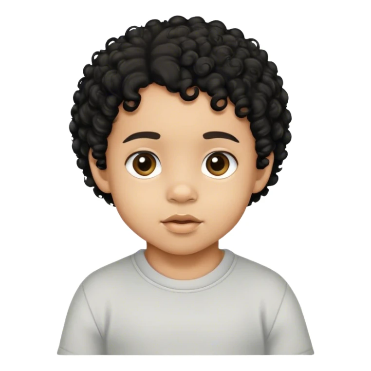 A lightskin 2 year old small boy with black curly hair  sticker