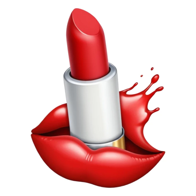 White version of iOS lipstick stain emoji sticker