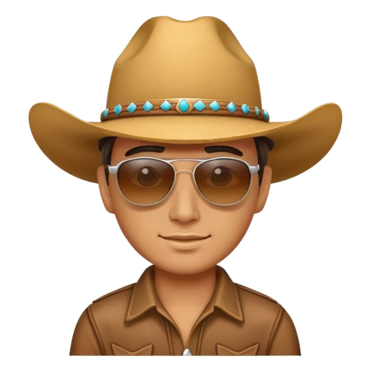 Wearing cowboy hat and sunglasses  sticker