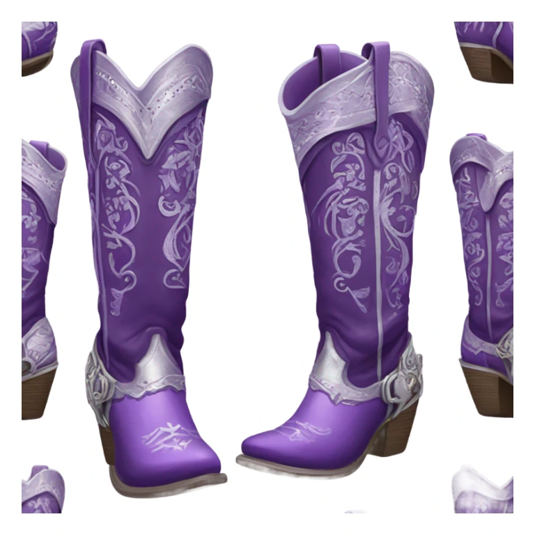 purple and silver cowgirl boots sticker