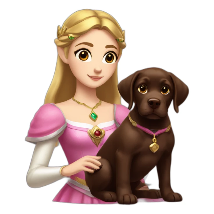 Princess Zelda with chocolate puppie labrador sticker
