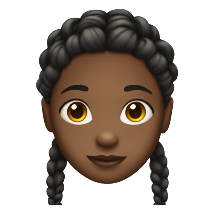black girl with braids in her hair sticker